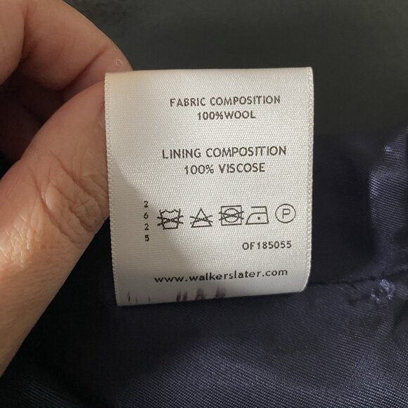 Walker Slater Harris Tweed Ramsey Waistcoat Size 44R Navy Blue Herringbone Vest - Picture 10 of 12